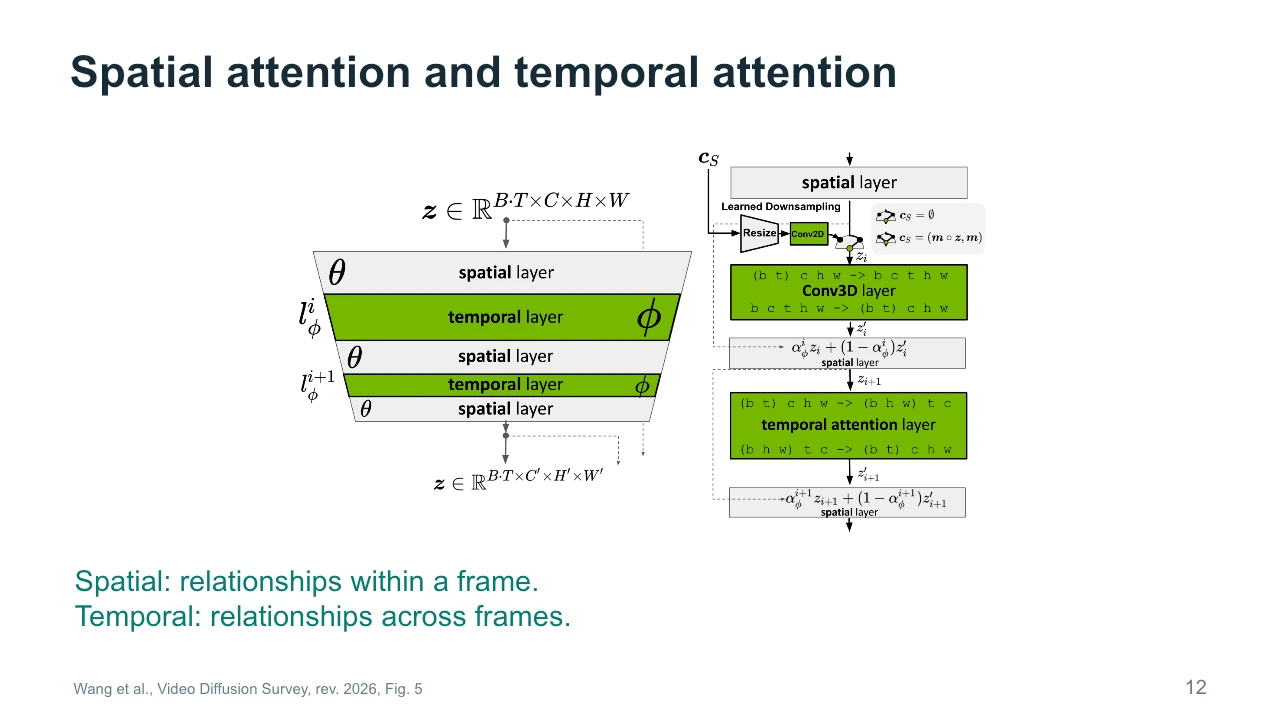 Slide 12: Spatial attention and temporal attention