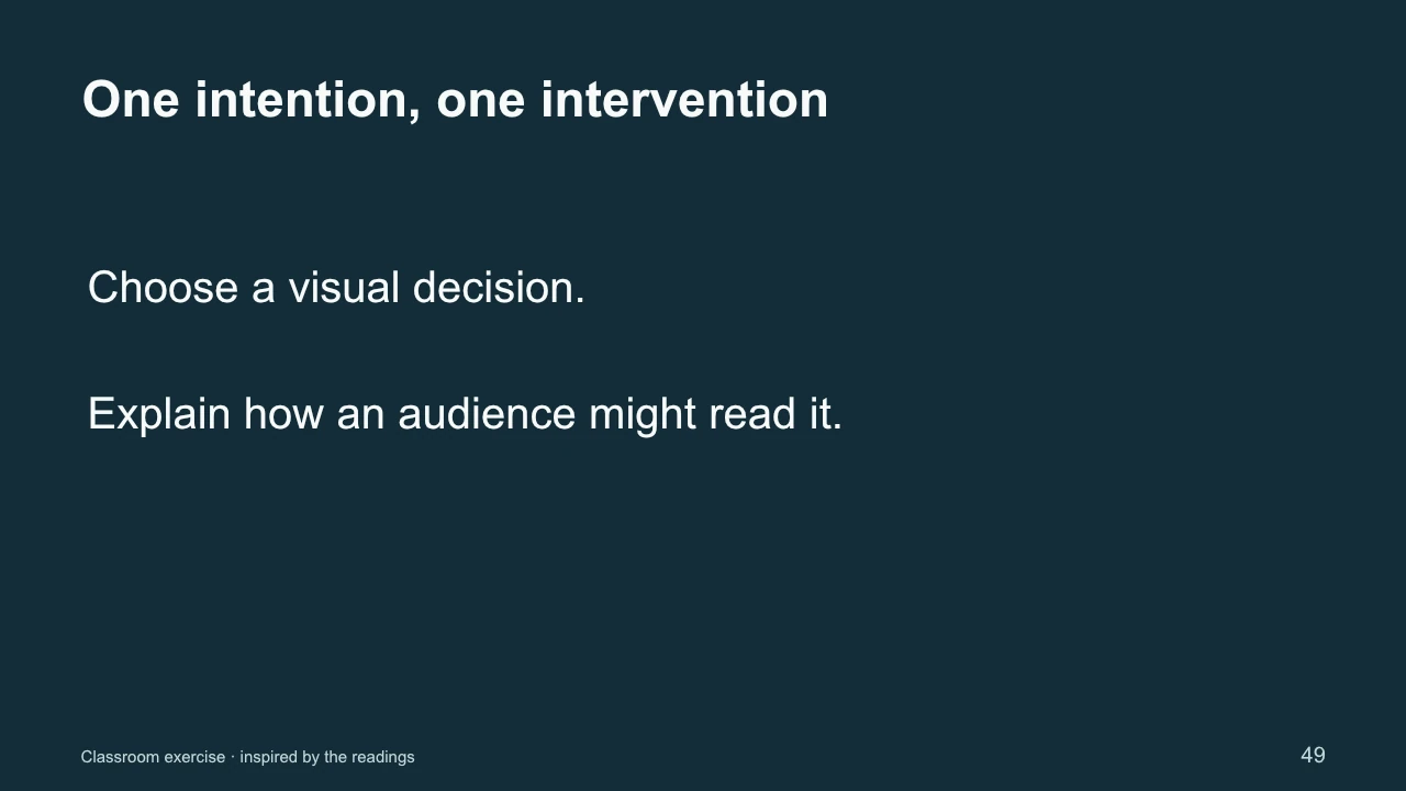Slide 49: One intention, one intervention