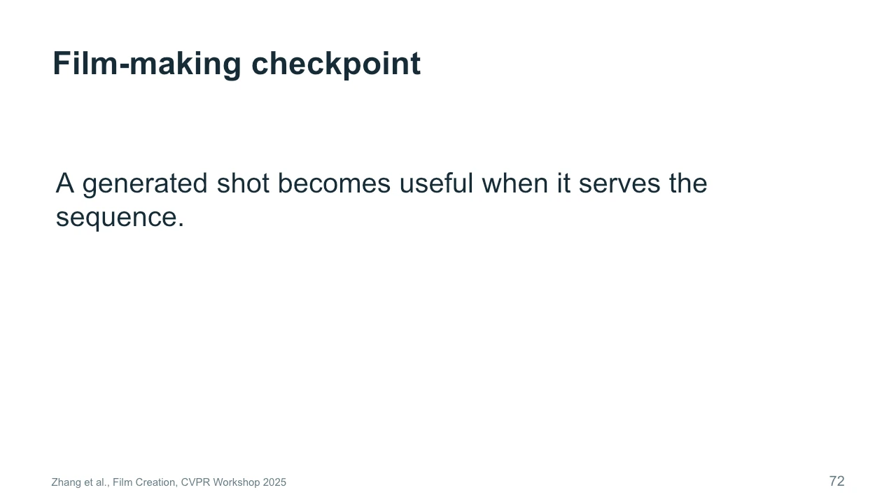 Slide 72: Film-making checkpoint