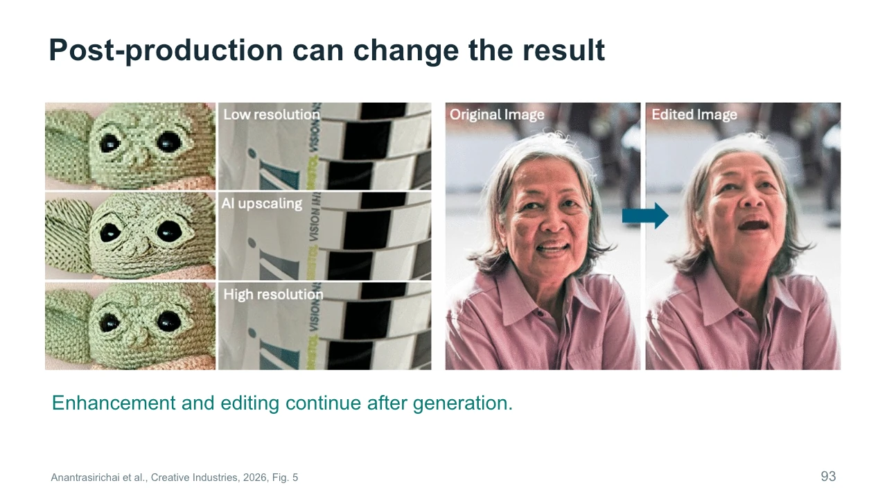 Slide 93: Post-production can change the result