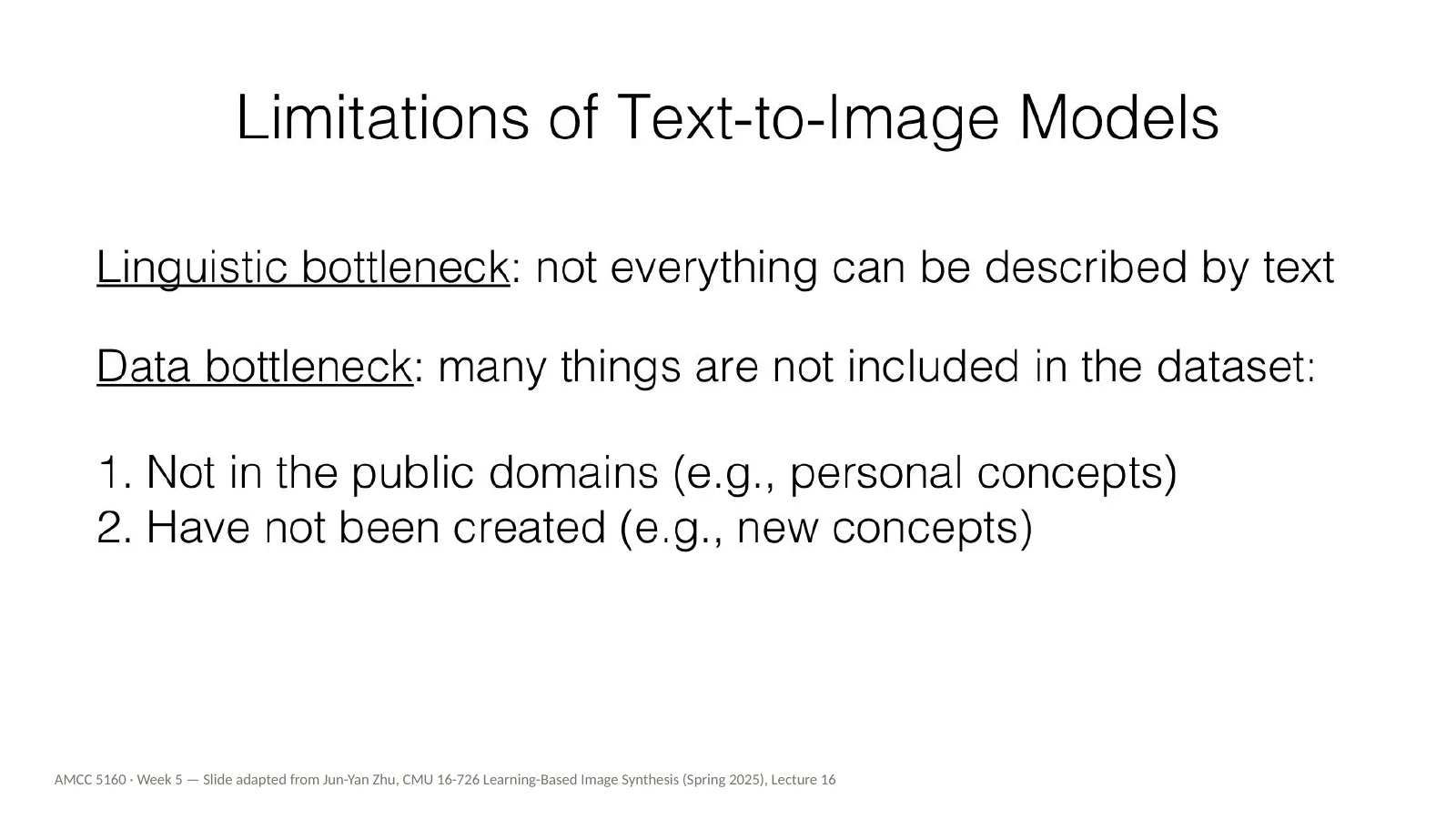 Slide 6: Limitations of text-to-image models