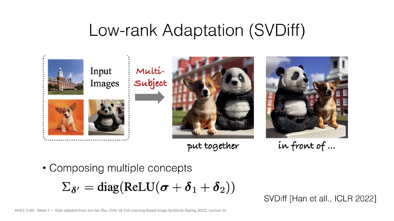 Slide 62: Low-rank adaptation (SVDiff)