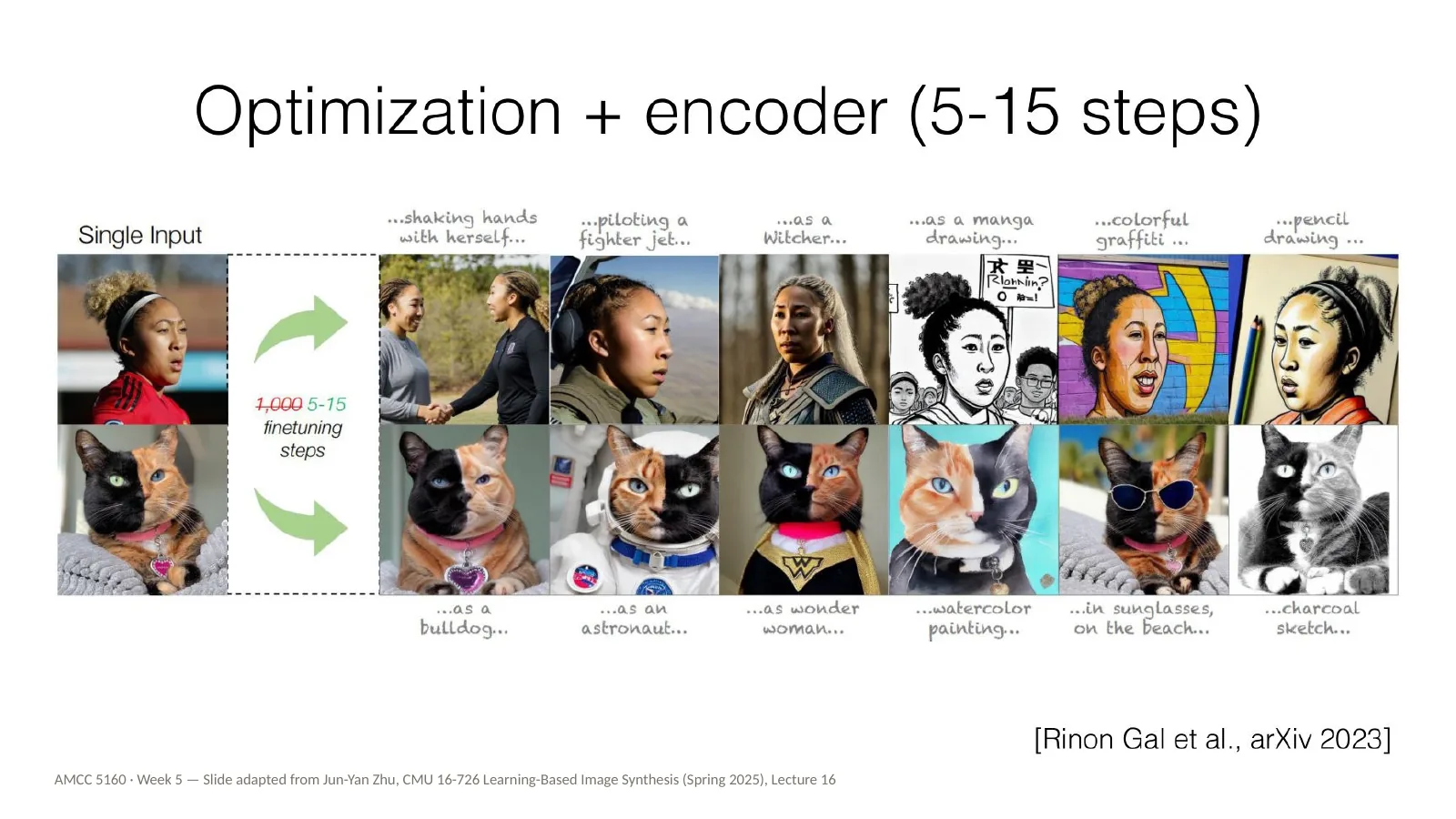 Slide 66: Optimization + encoder (5–15 steps)